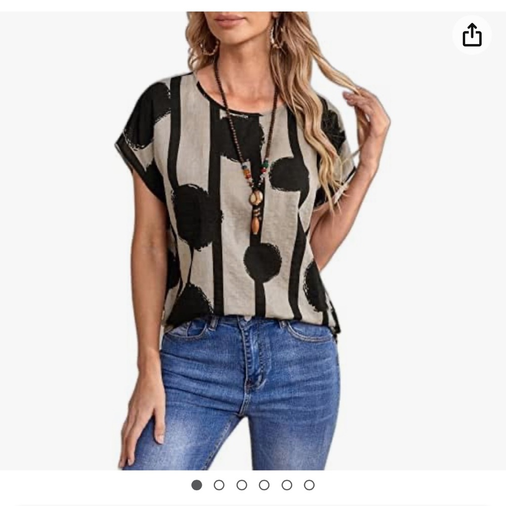 EMERY ROSE GRAPHIC PRINT BLOUSE